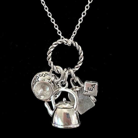 Tea Necklace Teapot Teacup Teabag - Picture 1 of 6